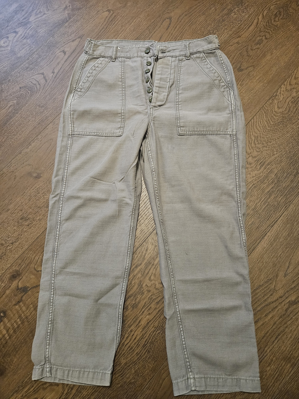 American Eagle Outfitters Straight-Leg Utility Pants in Light Khaki